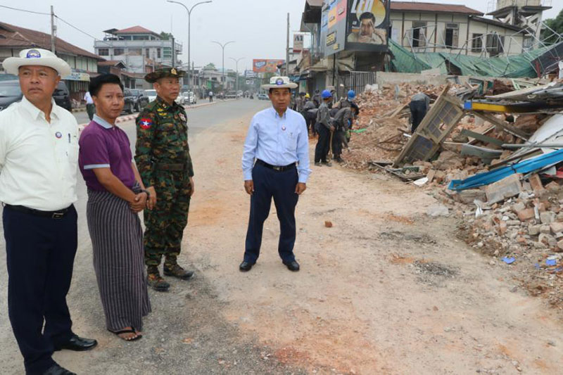 မန္တလေးငလျင်ကြီးကြောင့် စစ်ကိုင်းမြို့ရှိ ဘာသာရေးအဆောက်အဦများ၊ အခြေခံ ပညာကျောင်းများနှင့် လူနေအိမ်တိုက်တာများ ပြိုကျပျက်စီးနေမှုများအား ပြန်လည်ရှင်းလင်းဖယ်ရှား