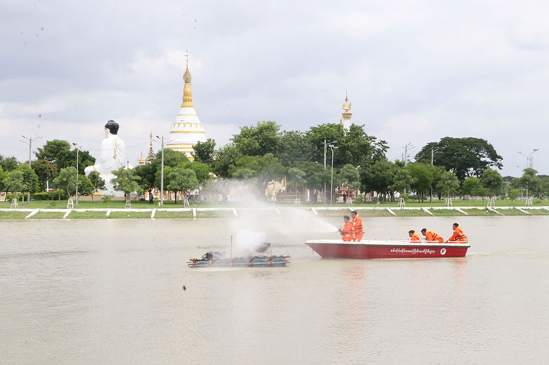 စစ်ကိုင်းတိုင်းဒေသကြီး၊ မုံရွာမြို့၌ ရေပြင်ရှာဖွေကယ်ဆယ်ရေး သဏ္ဍာန်တူ ဇာတ်တိုက်လေ့ကျင့်ခြင်း အခမ်းအနား ကျင်းပ