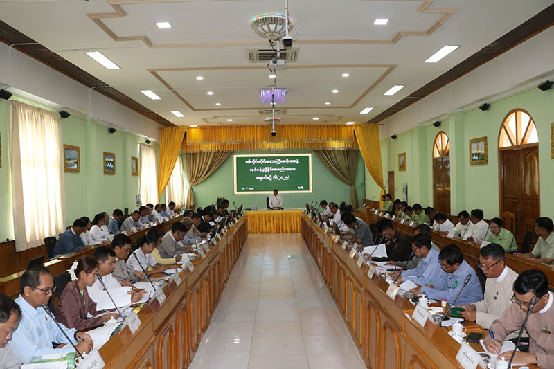 စစ်ကိုင်းတိုင်းဒေသကြီး ဝန်ကြီးချုပ် ဦးမြတ်ကျော် တိုင်းဒေသကြီးအစိုးရအဖွဲ့ လုပ်ငန်း ညှိနှိုင်းအစည်း အဝေး (၆/၂၀၂၅)တက်ရောက်