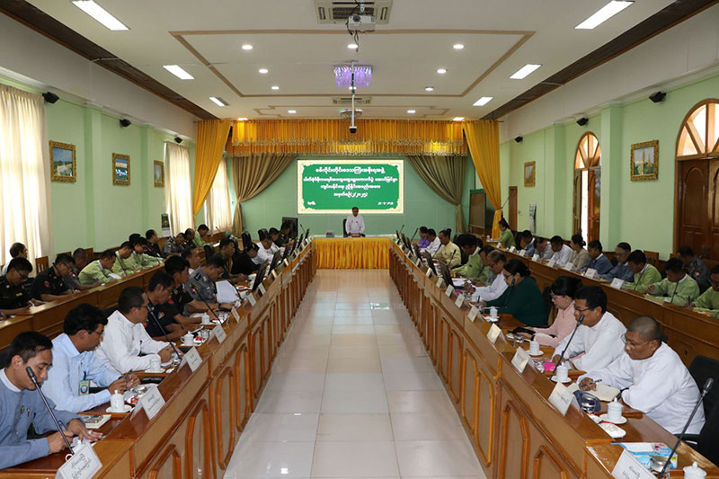 စစ်ကိုင်းတိုင်းဒေသကြီး ဝန်ကြီးချုပ် ဦးမြတ်ကျော် ၂၀၂၅-ခုနှစ်၊ ပါတီစုံဒီမိုကရေစီ အထွေ ထွေရွေးကောက်ပွဲ အောင်မြင်စွာကျင်းပနိုင်ရေးအတွက် လုပ်ငန်းညှိနှိုင်းအစည်းအဝေး (၂/၂၀၂၅)တက်ရောက်