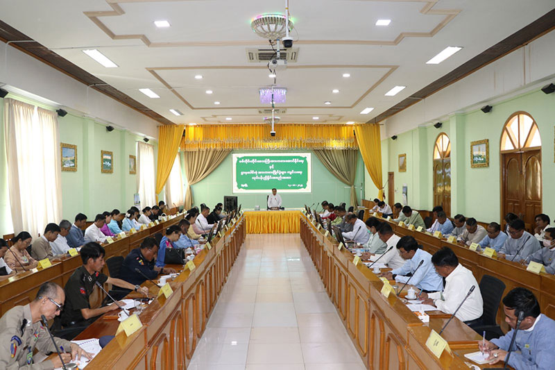 စစ်ကိုင်းတိုင်းဒေသကြီး ဝန်ကြီးချုပ် ဦးမြတ်ကျော် တိုင်းဒေသကြီး အားကစားအောင်နိုင် ရေးနှင့်ဌာနပေါင်းစုံ အားကစားပြိုင်ပွဲများကျင်းပရေး လုပ်ငန်းညှိနှိုင်းအစည်းအဝေး တက် ‌ရောက်