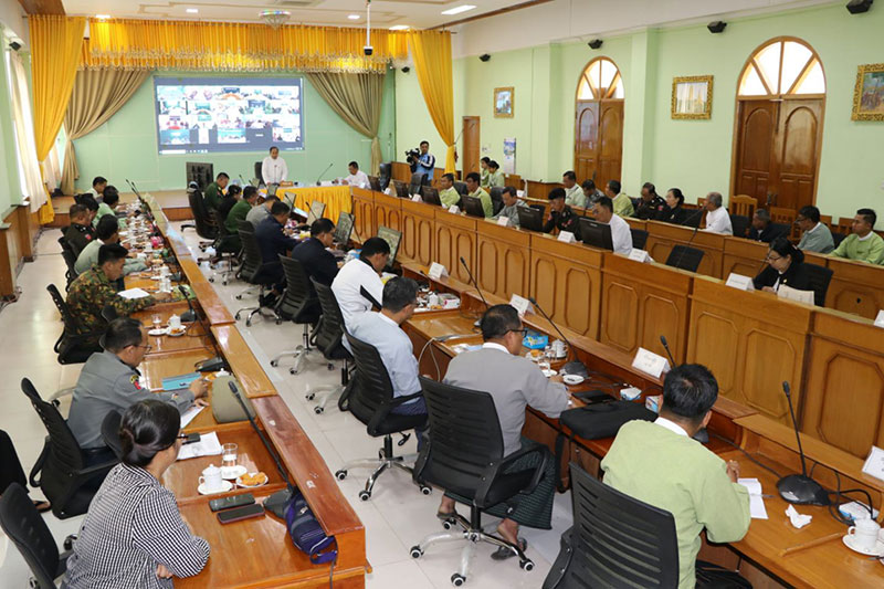 စစ်ကိုင်းတိုင်းဒေသကြီး ဝန်ကြီးချုပ် ဦးမြတ်ကျော် တိုင်းဒေသကြီးအတွင်းရှိ မြို့နယ် ၁၁ မြို့နယ်၌ ၂၀၂၅-ခုနှစ်၊ ပါတီစုံဒီမိုကရေစီအထွေထွေရွေး ကောက်ပွဲ အပိုင်း(၂)အောင်မြင် စွာကျင်းပနိုင်ရေး ညှိနှိုင်းအစည်းအဝေး (၃/၂၀၂၆)တက်ရောက်